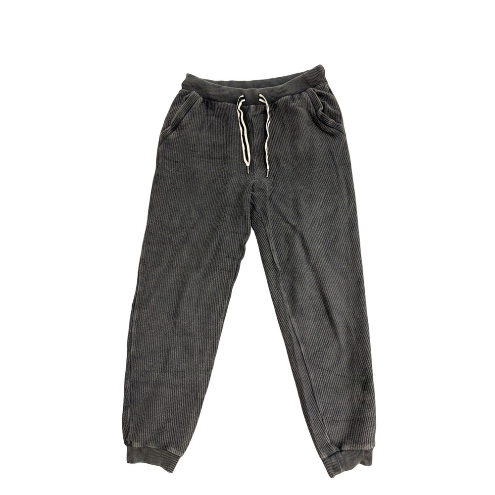 Aerie Womens Corduroy Jogger Pants Charcoal Gray Drawstring Waist Size S/M